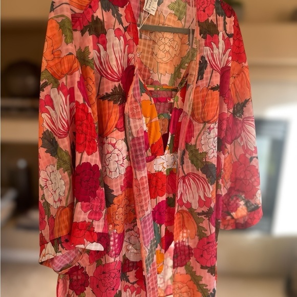 Trina Turk Sunny Bloom Floral Kimono Cover-Up and One Piece Swim Suit Set - Picture 5 of 10